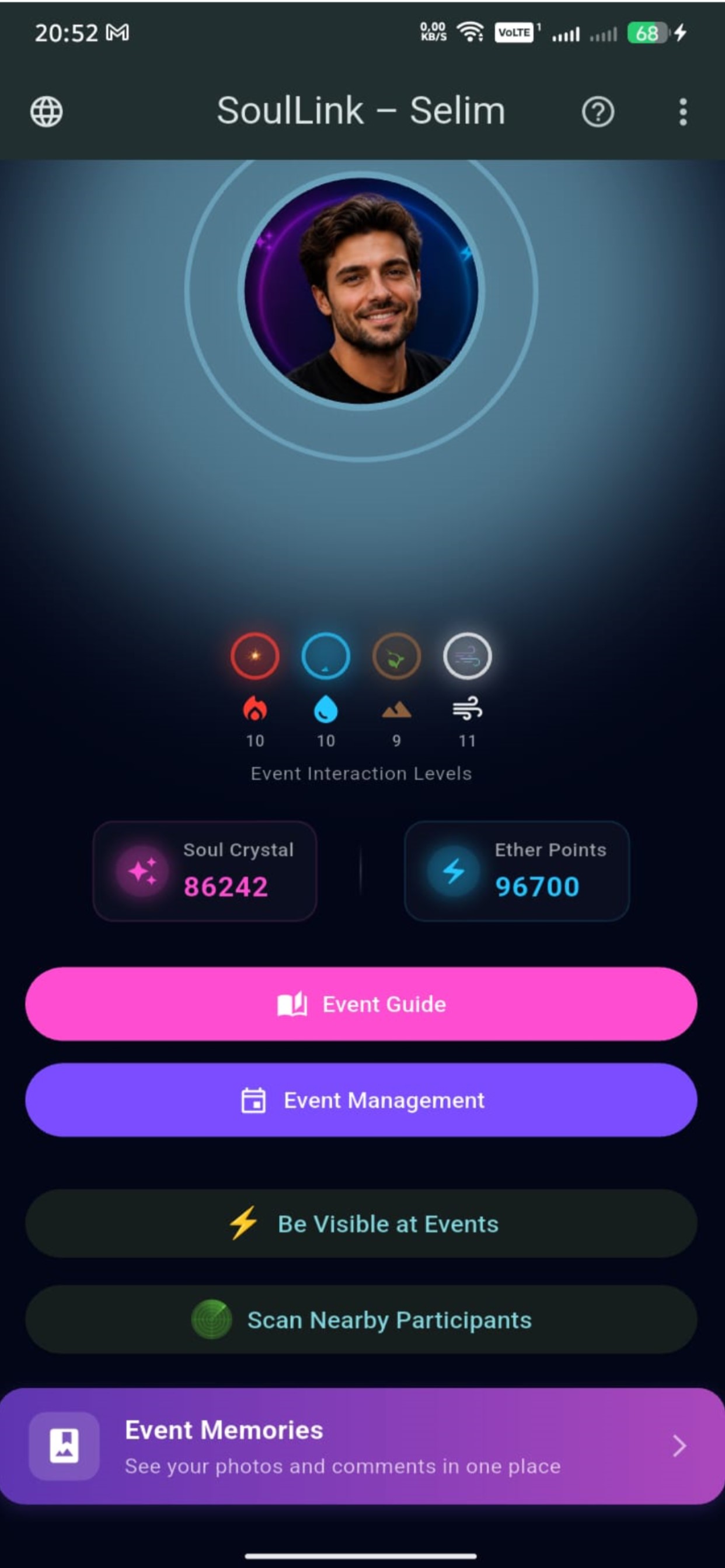 SoulLink discovery screen